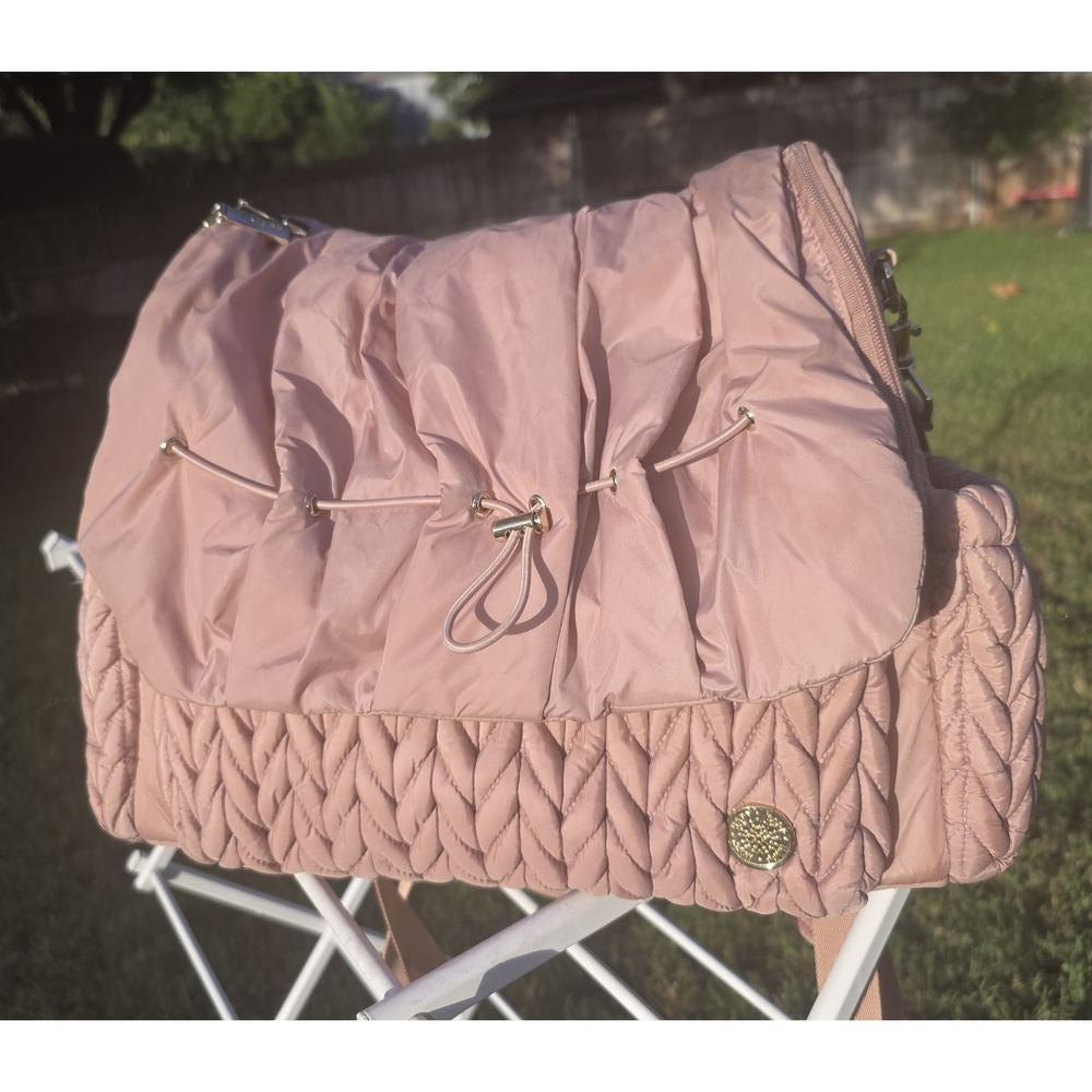 HAPP Levy Backpack Diaper Bag Dusty Rose Quilted Nylon Travel Bag